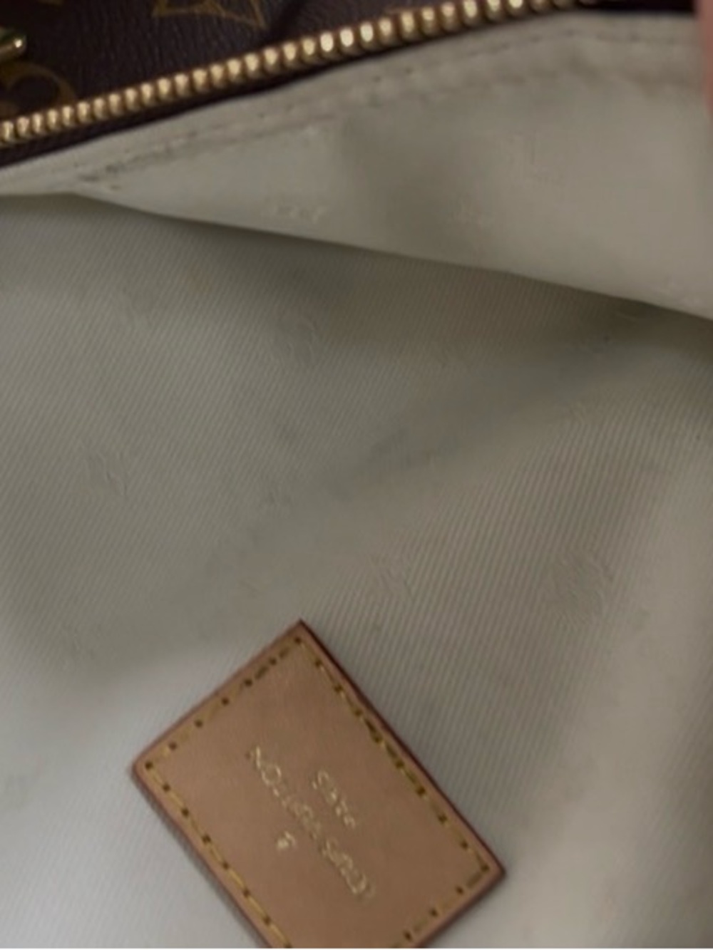 LOUIS VUITTON | High Rise Monogram Crossbody Bumbag with Ivory Branded Strap - Picture 10 of 17
